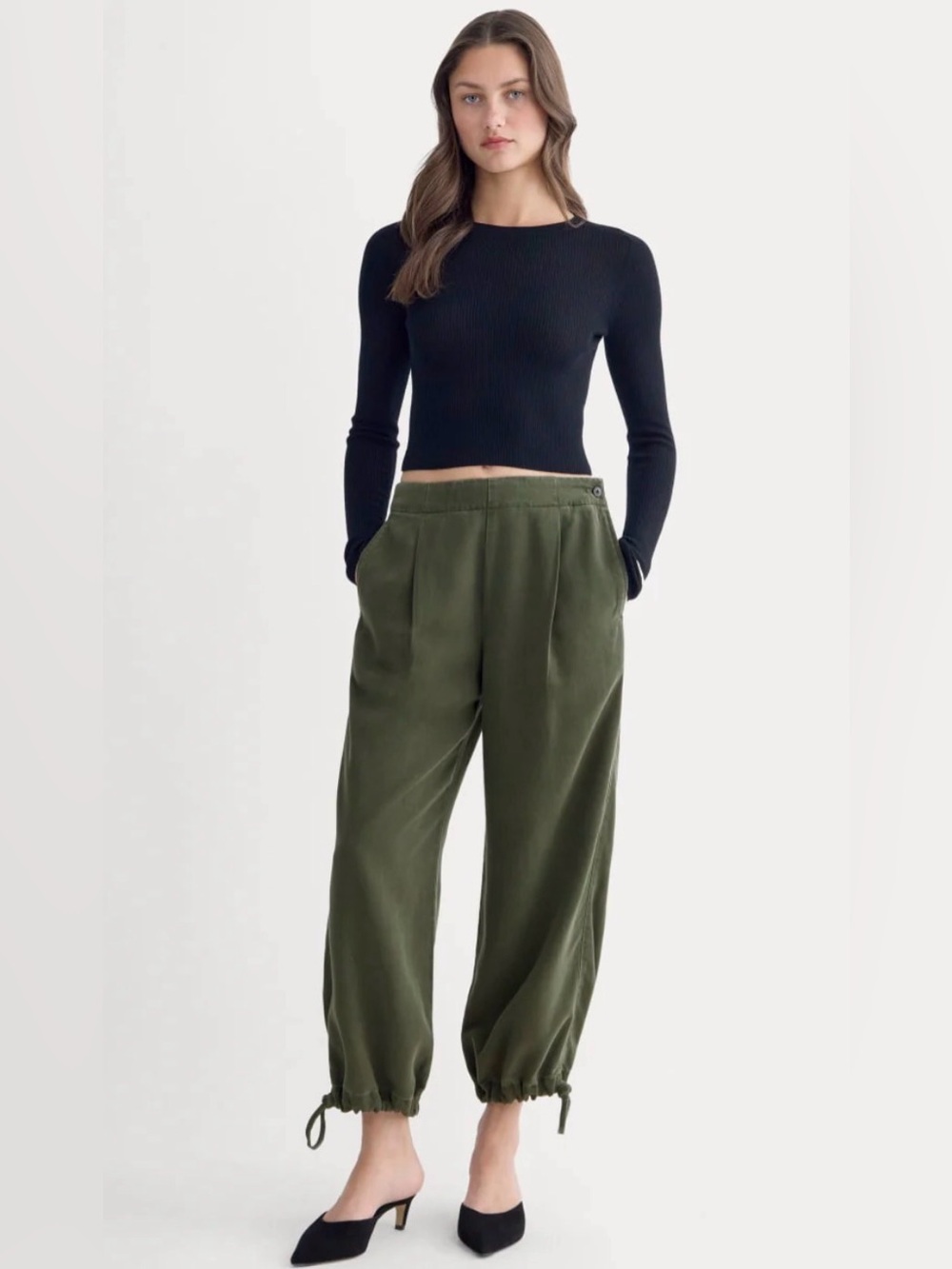New Everlane THE CHINO JOGGER IN BUTTERSOFT Dark Green Size 2